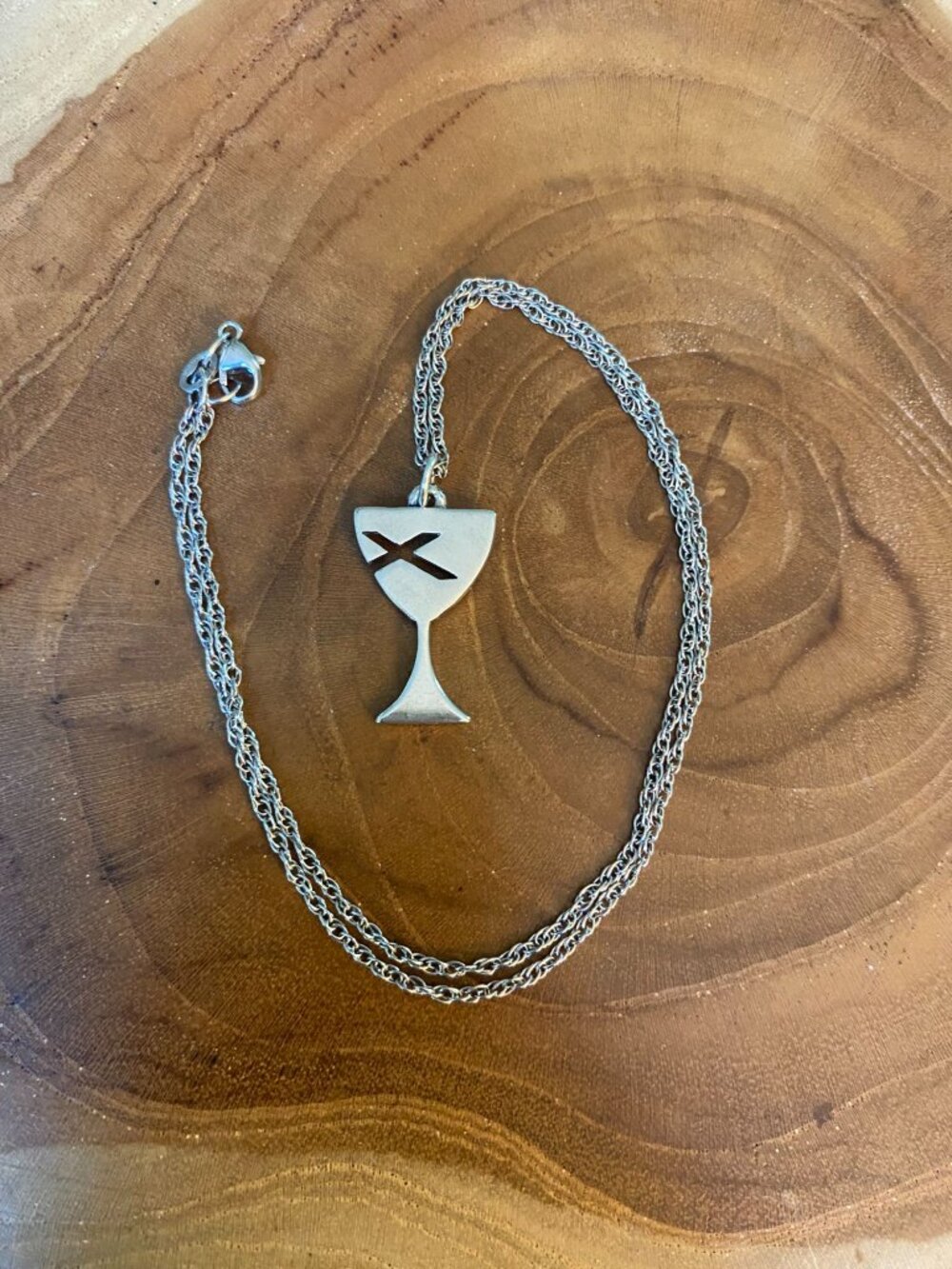 RETIRED James Avery Disciples of Christ Chalice Necklace, Sterling Silver